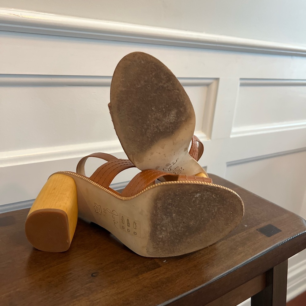 Joie Toned Wooden Block Heel Sandal Gem